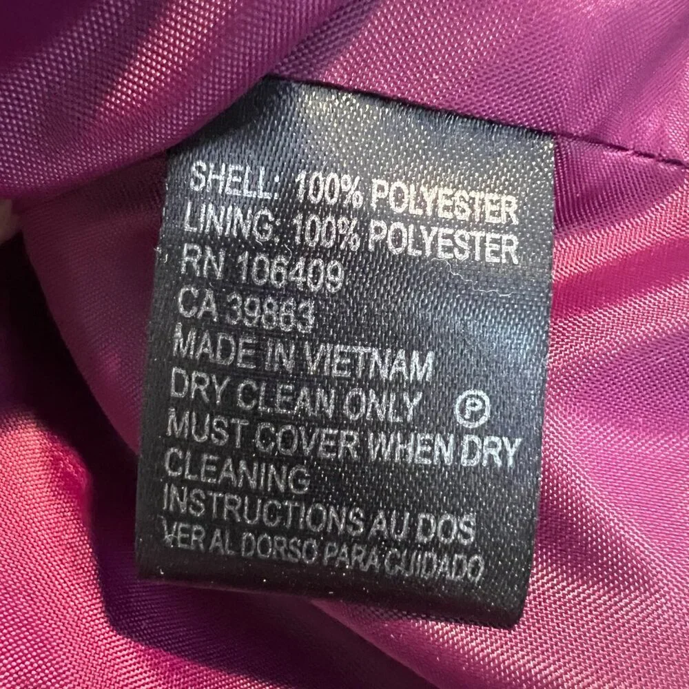 Tahari ASL Magenta Metallic Tweed Skirt Suit with Fringe Detail, Size 10 - Picture 16 of 16